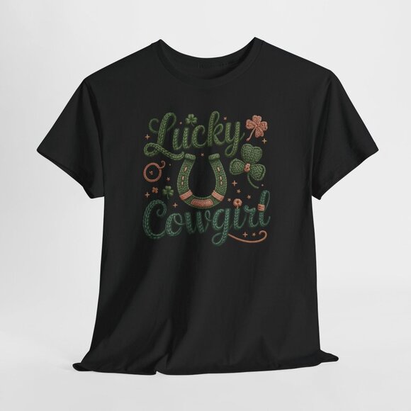 Urban Allure Tops - Lucky Cowgirl Western Graphic Tee – Women’s Country Rodeo Boutique Shirt